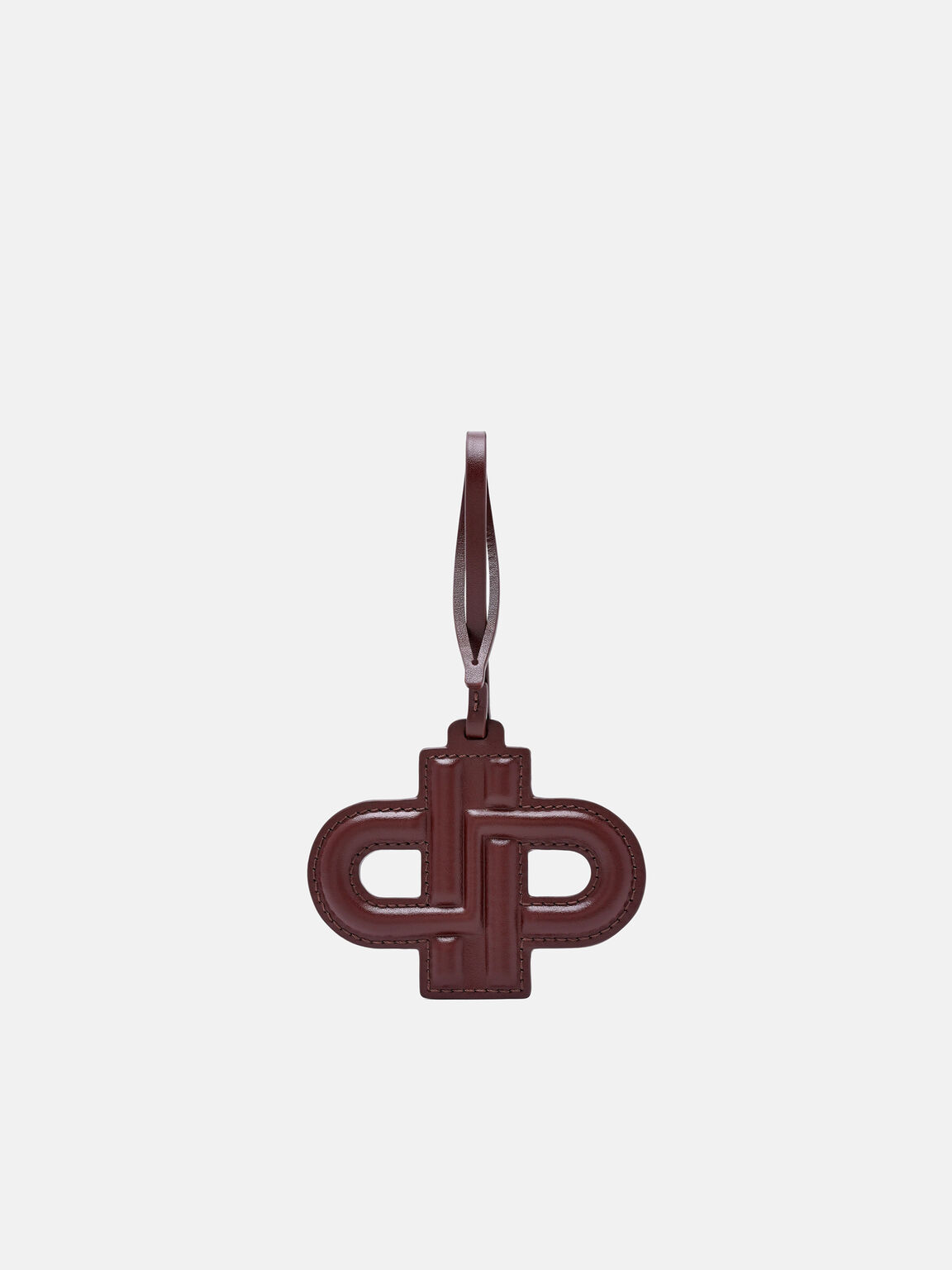 Leather Emblem Charm, Wine