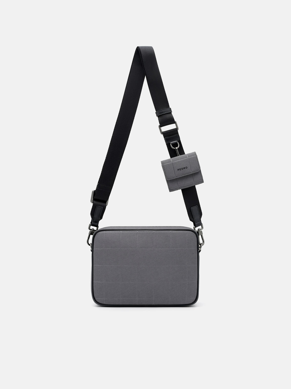 Taper Compact Crossbody Bag, Grey Nylon