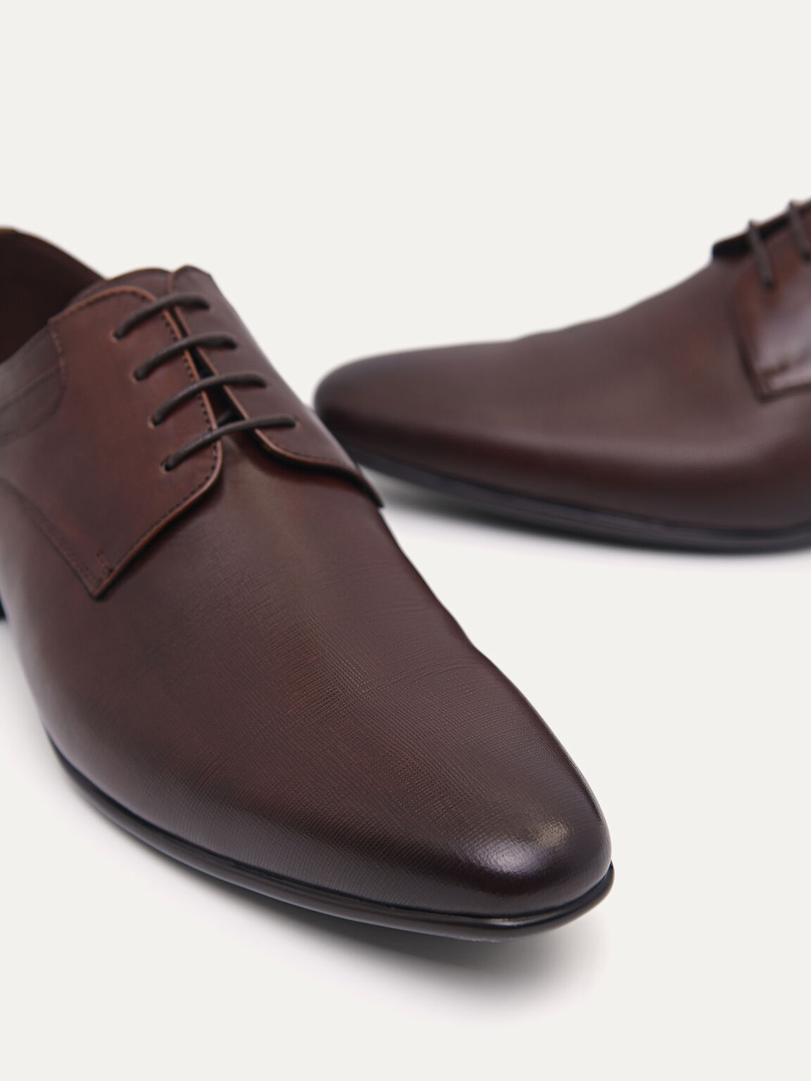 Leather Derby Shoes, Light Brown