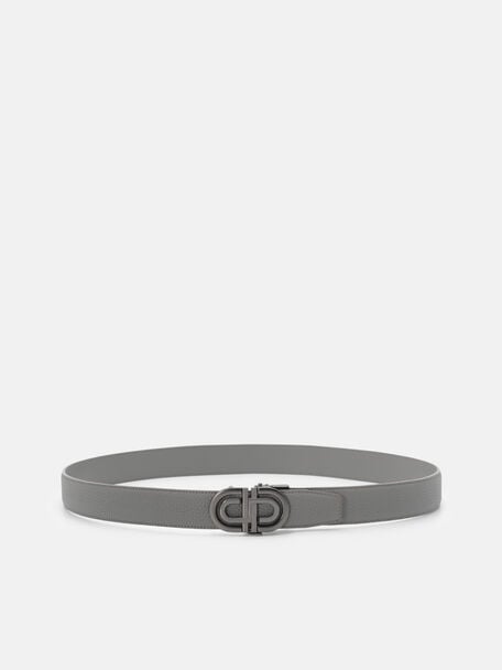 Leather Automatic Belt, Grey
