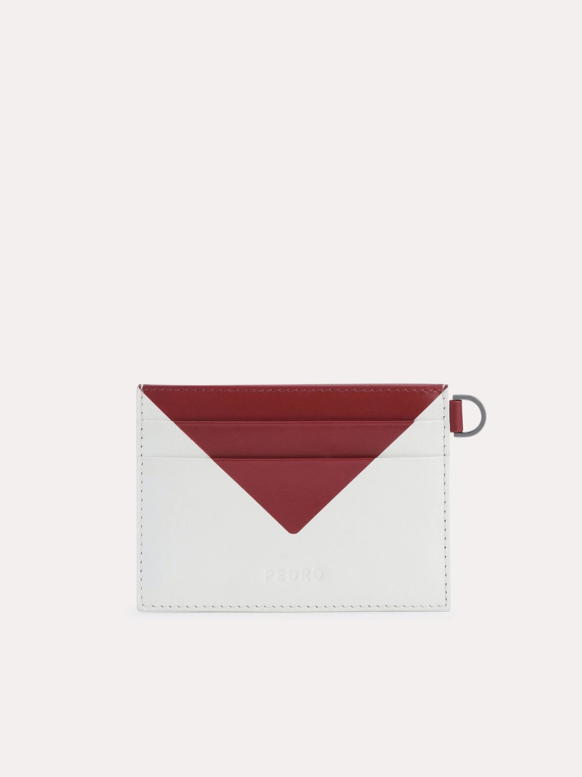 Three-Toned Leather Cardholder, White
