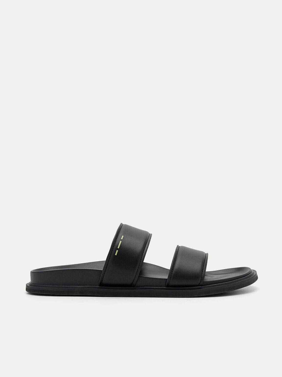 rePEDRO Recycled Leather Slide Sandals, Black