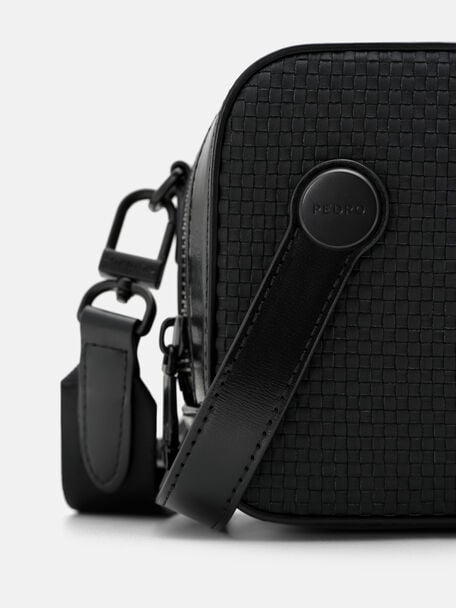 Leather Sling Bag, Black