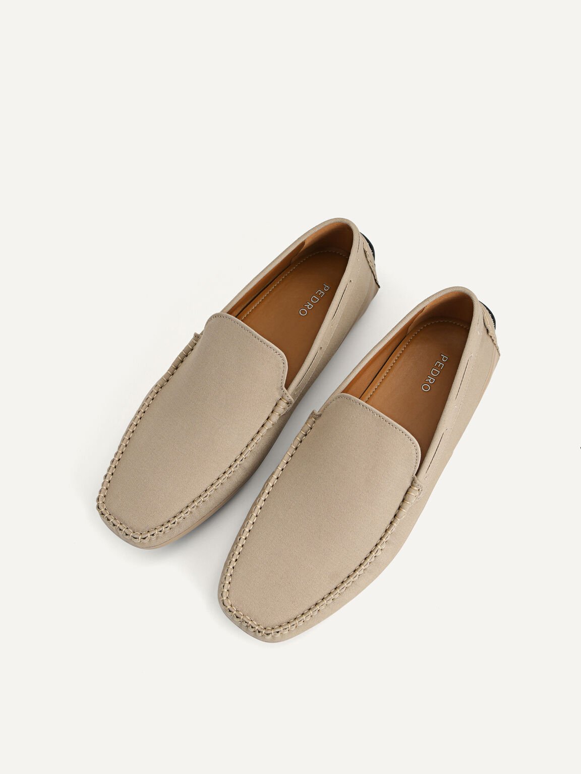 Canvas Moccasins, Taupe