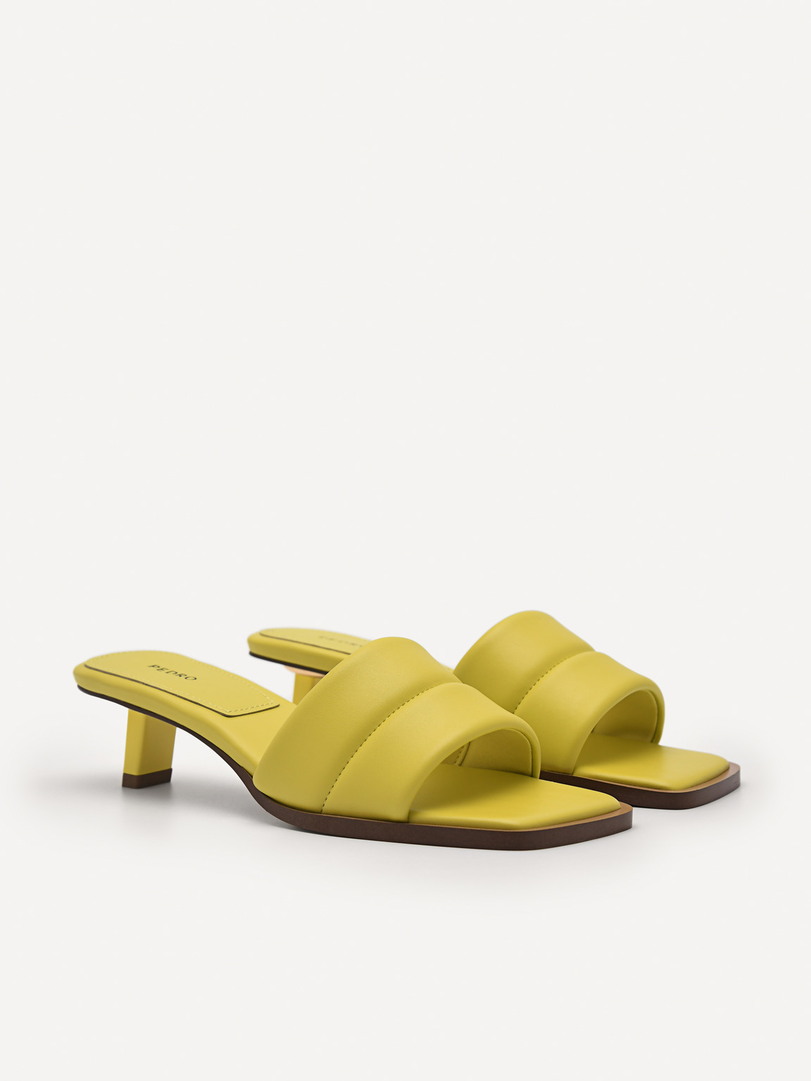 Heel Slip-On Sandals, Yellow