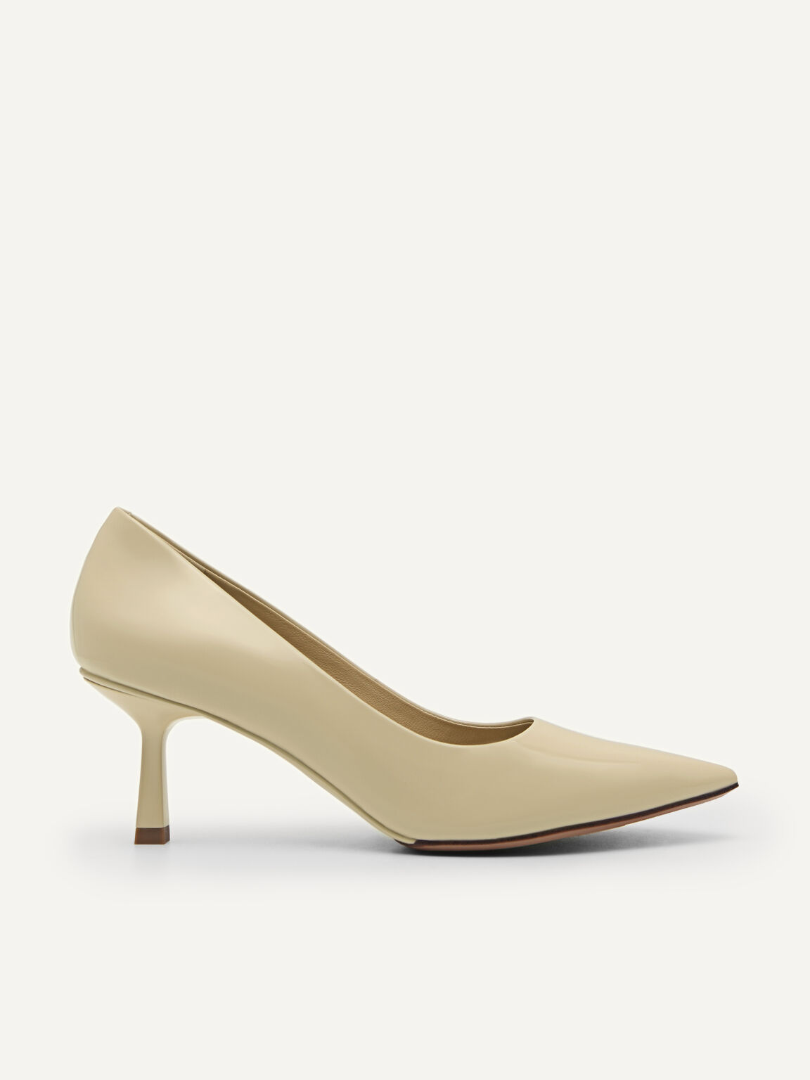 PEDRO Studio Patent Leather Pointed Pumps, Nude