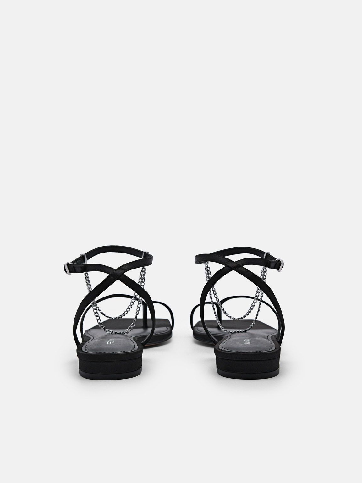 Lia Ankle Strap Sandals, Black