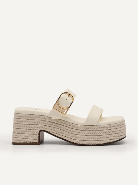 Knox Woven Wedge Sandals, Chalk