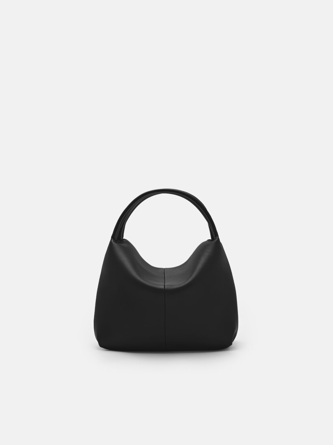 Leather Hobo Bag, Black