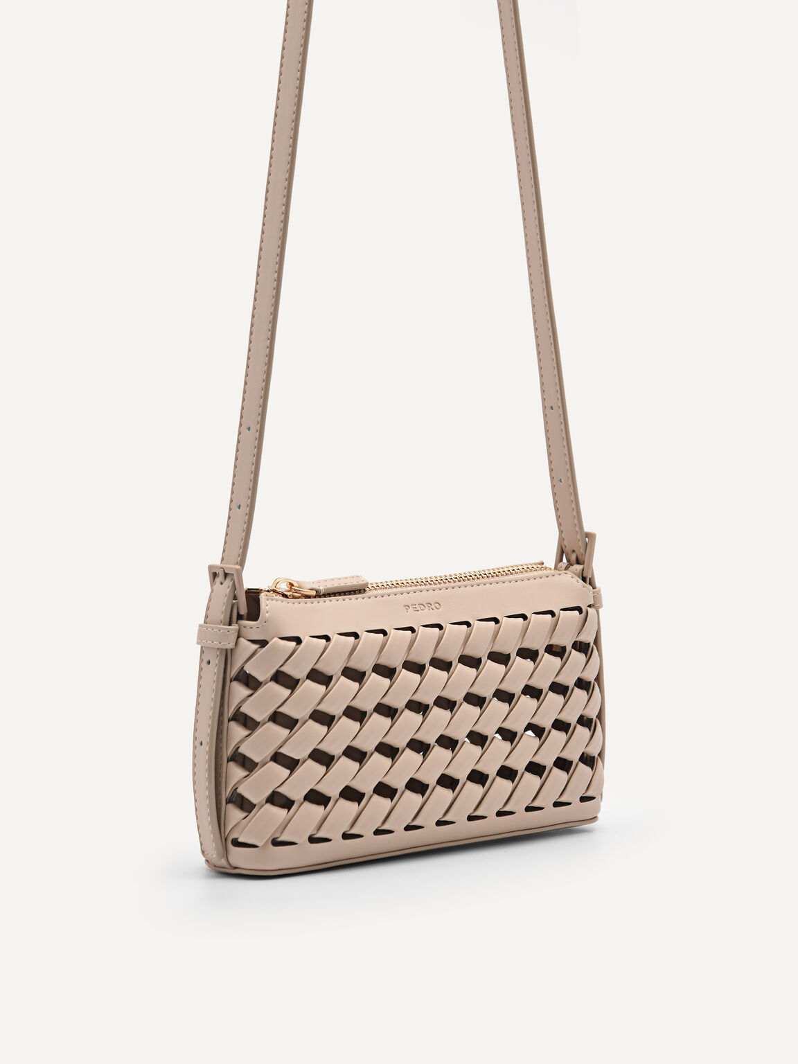 Palma Woven Pouch, Nude