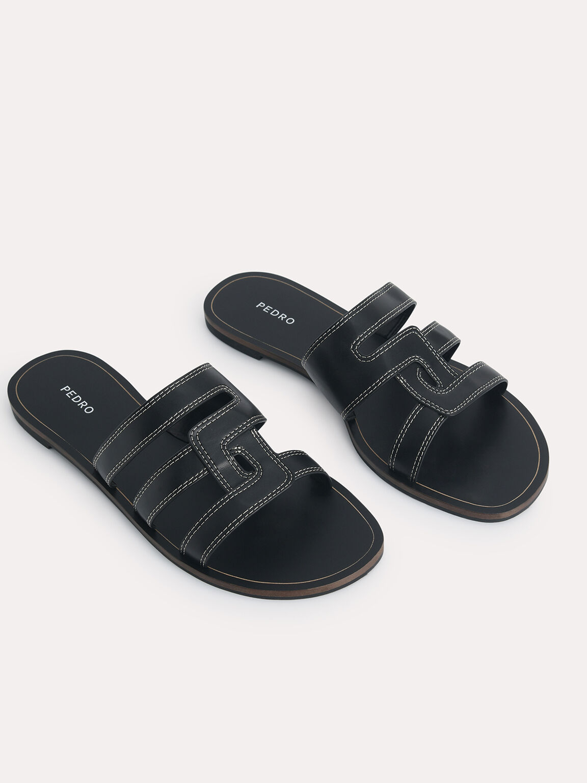 Abstract Casual Sandals, Black
