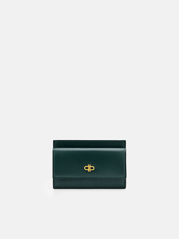 PEDRO Icon Leather Card Holder, Dark Green