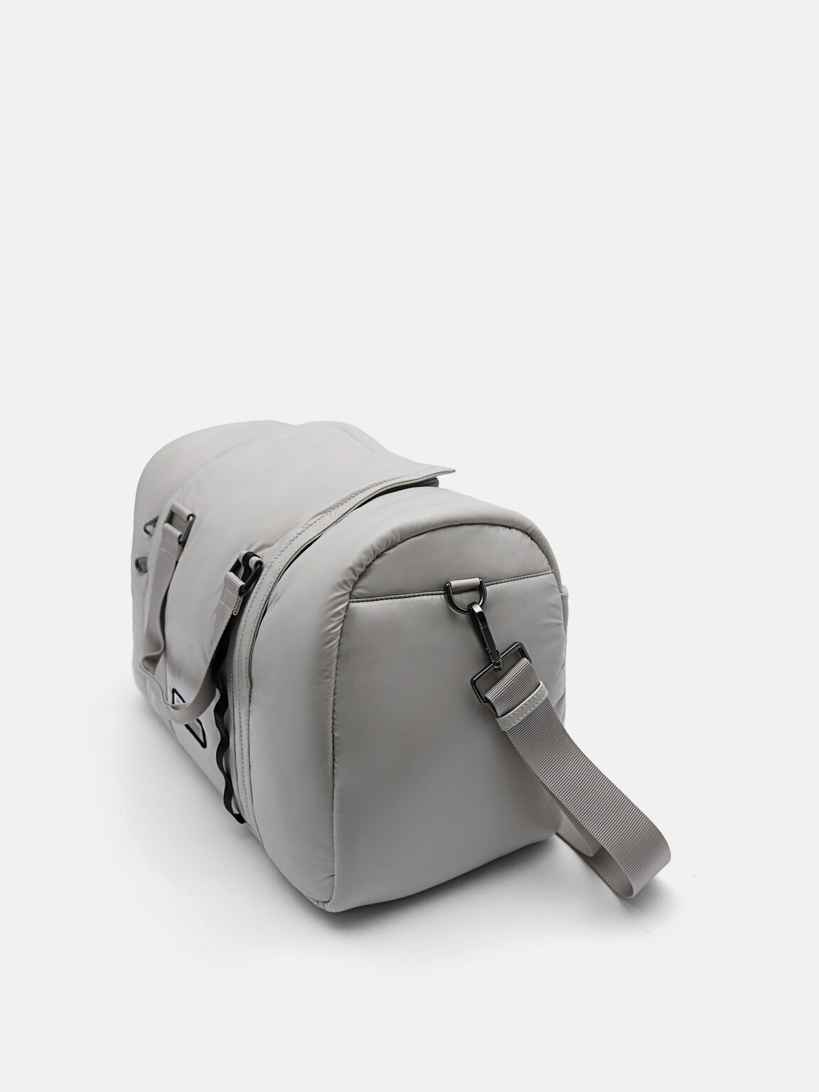 Plush Duffle Bag, Grey
