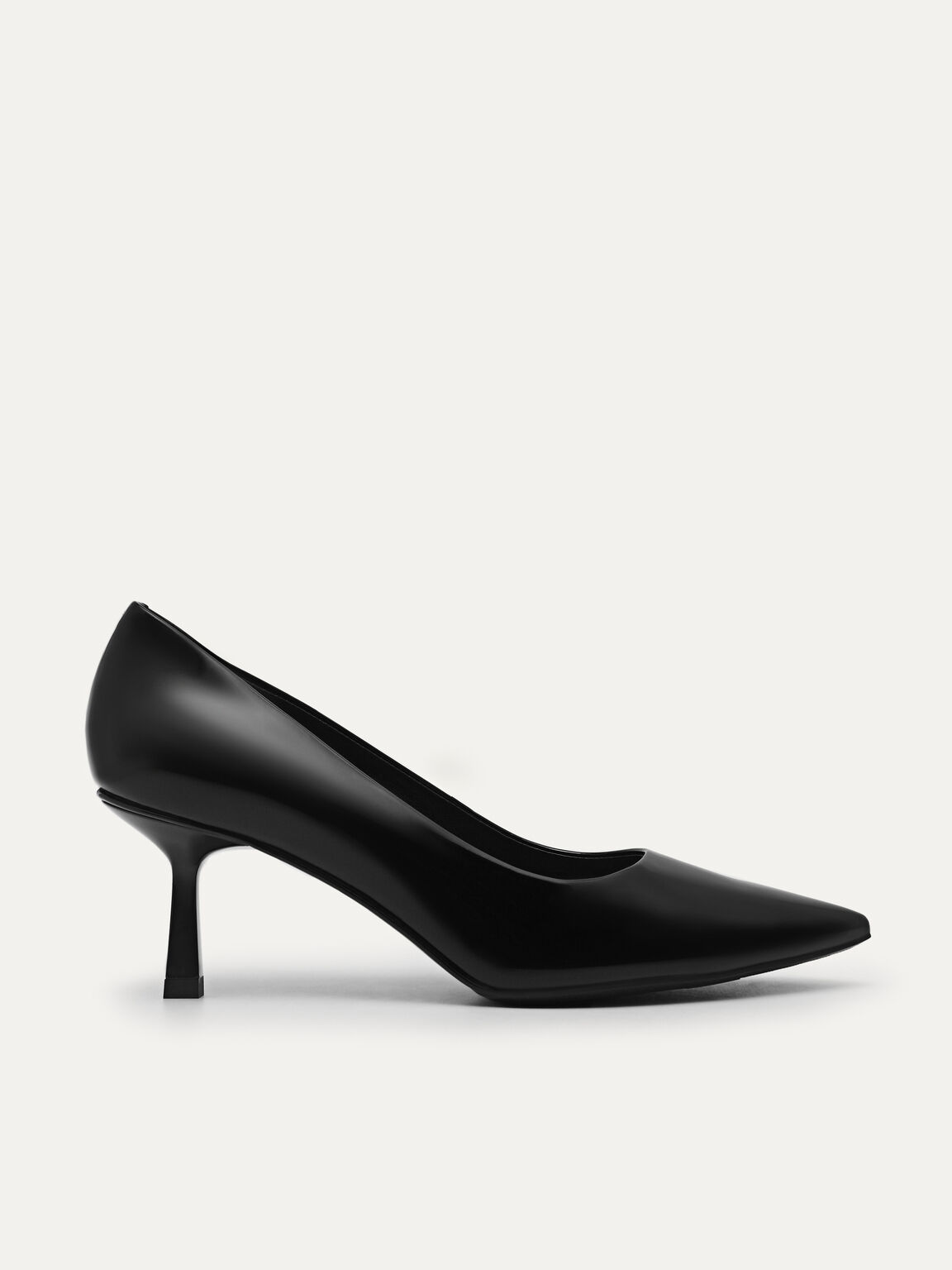 Patent Leather Pointed Pumps, Black, hi-res