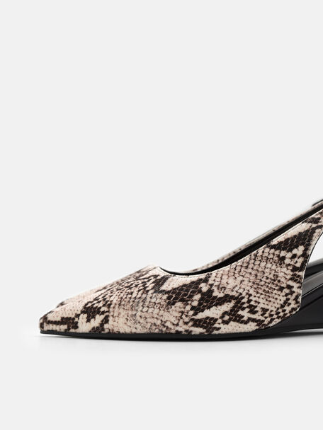Adena Leather Wedge Slingback Pumps, Multi