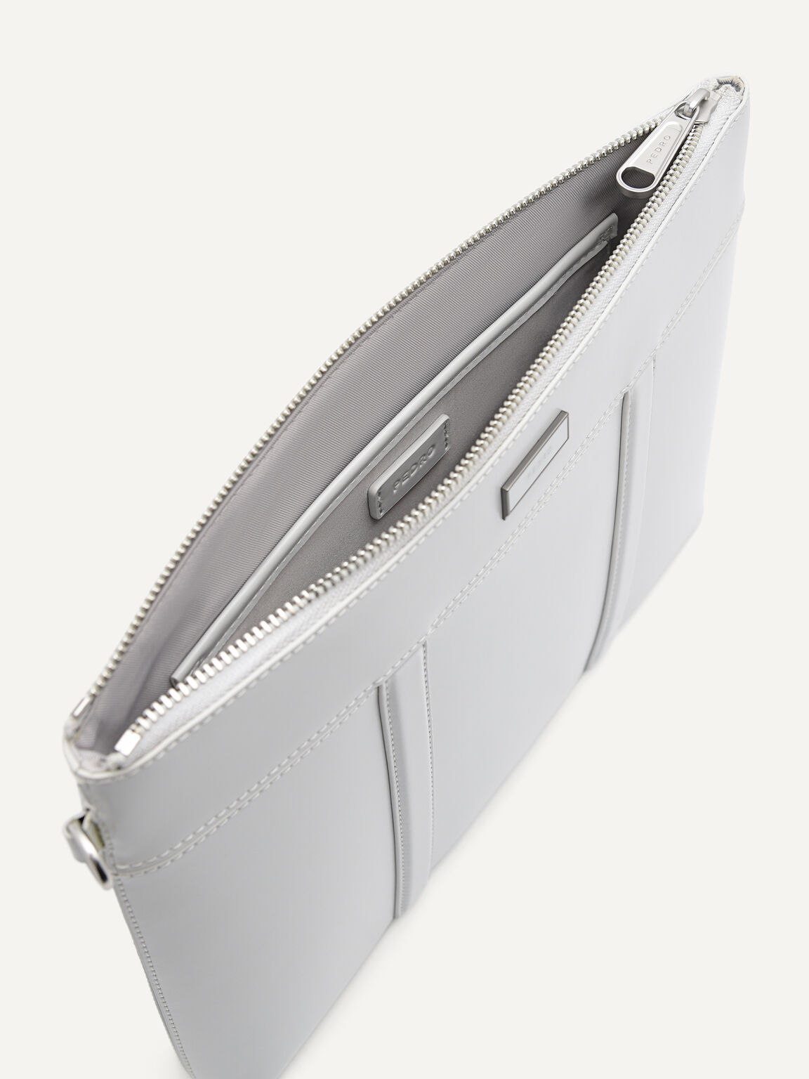 Allen Leather Portfolio Bag, Light Grey