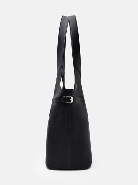 Vienna Leather Tote Bag, Black