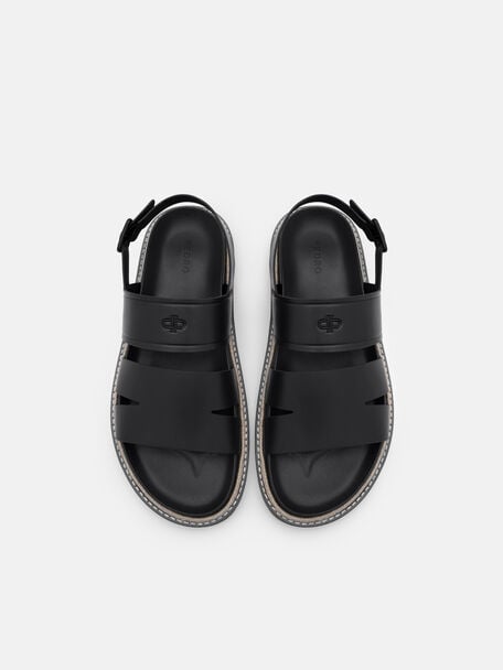 Cutler Backstrap Sandals, Black