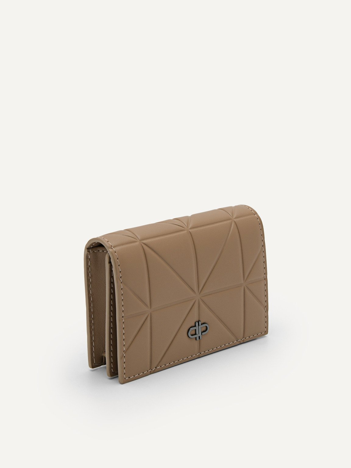 PEDRO Icon Leather Card Holder in Pixel, Taupe