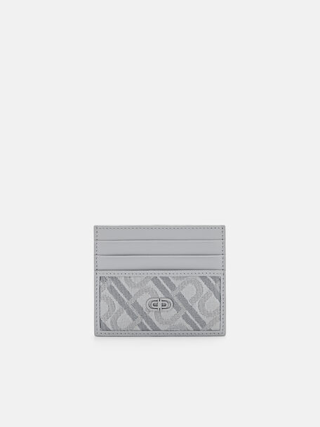 PEDRO Icon Leather Card Holder, Light Grey