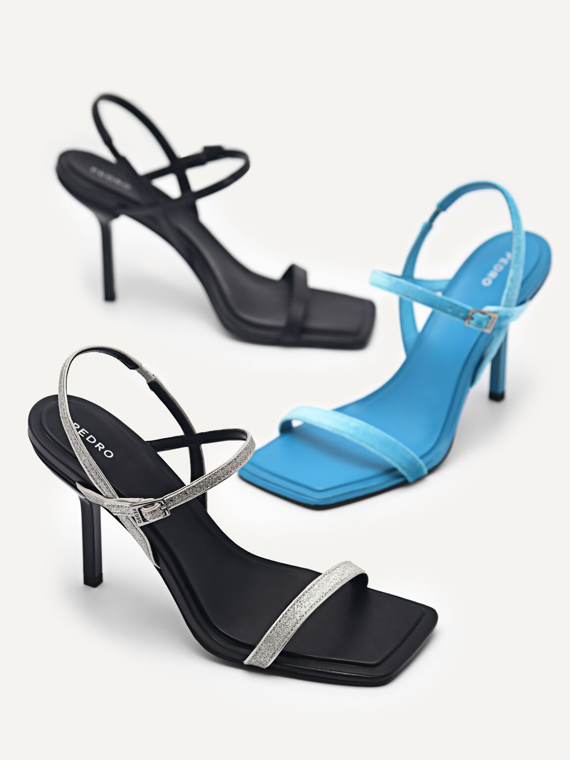 Celeste Slingback Heel Sandals, Cyan