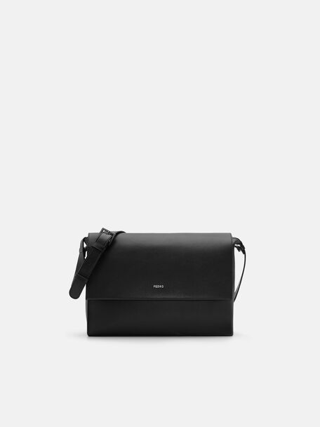 Leather Crossbody Bag, Black