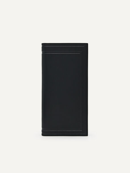 Leather Long Wallet, Black