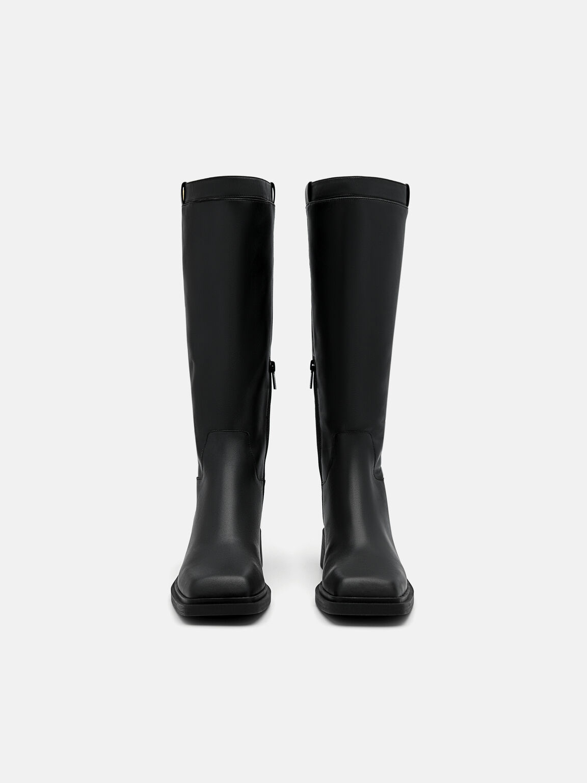 Marion Leather Knee Boots, Black