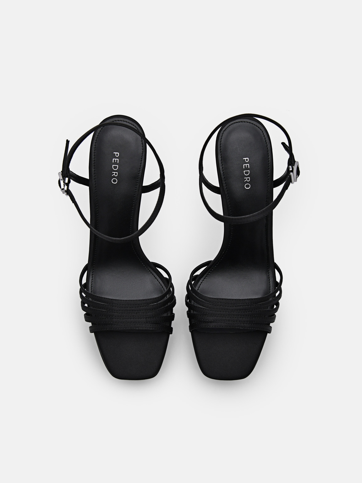 Iza Fabric Platform Heel Sandals, Black