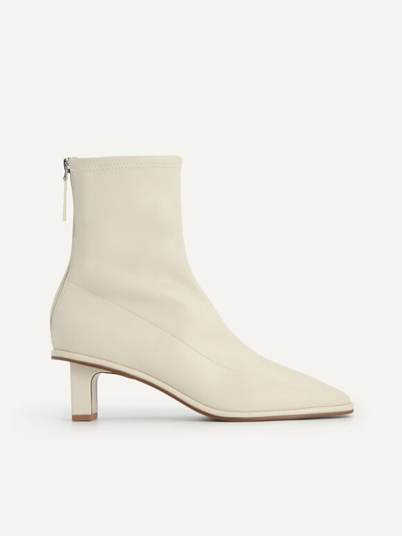 Heel Ankle Boots, Chalk