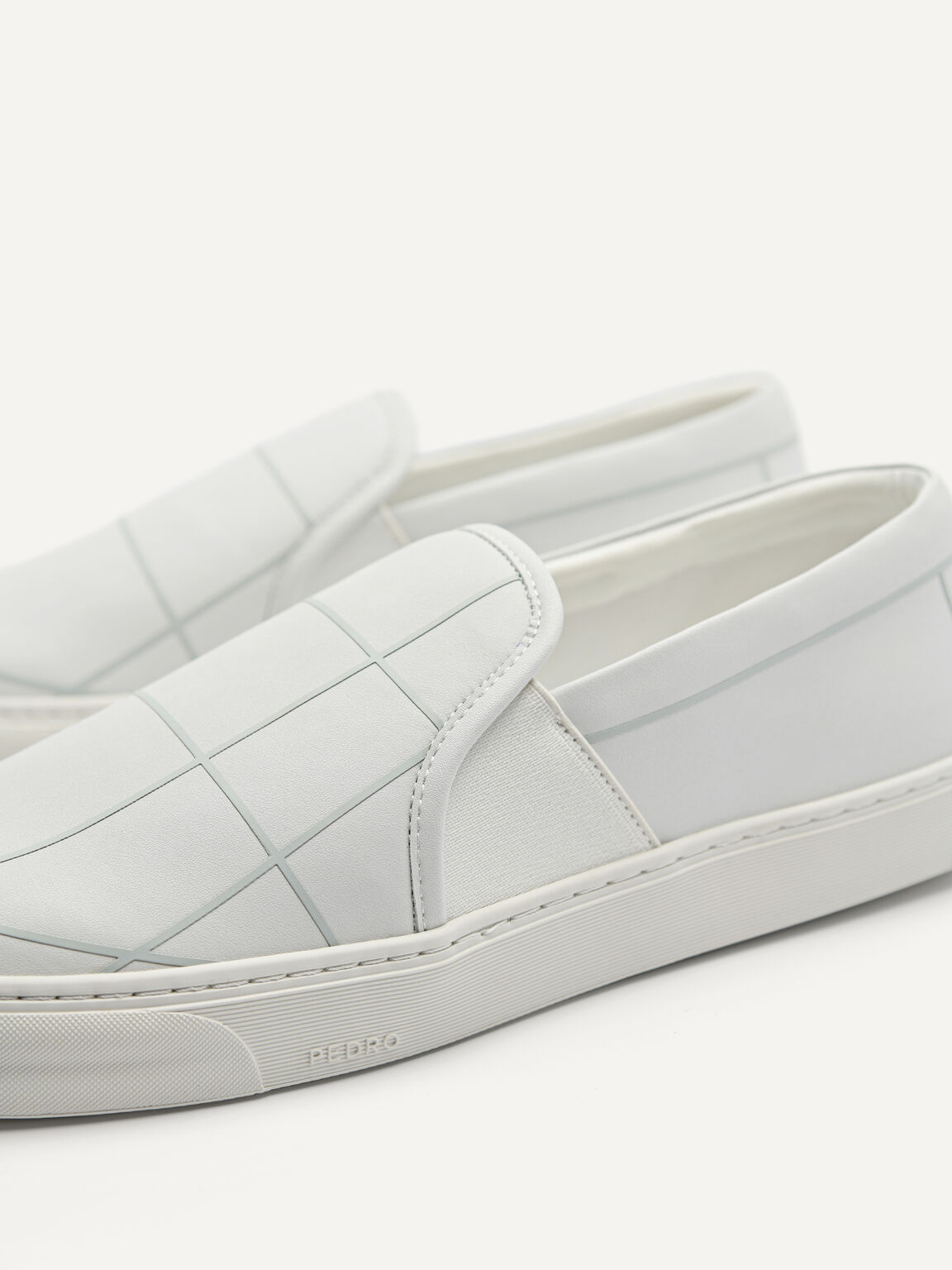 Microfiber Slip On Sneakers, White