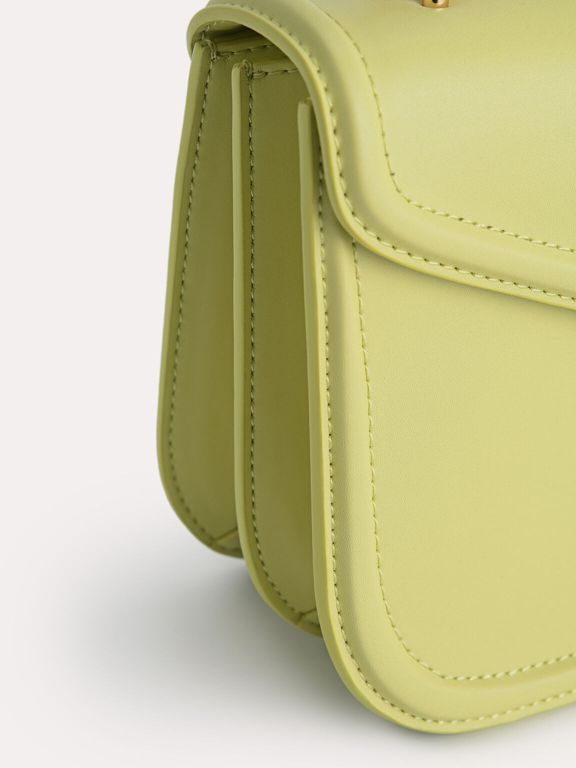 Leather Shoulder Bag, Light Green, hi-res