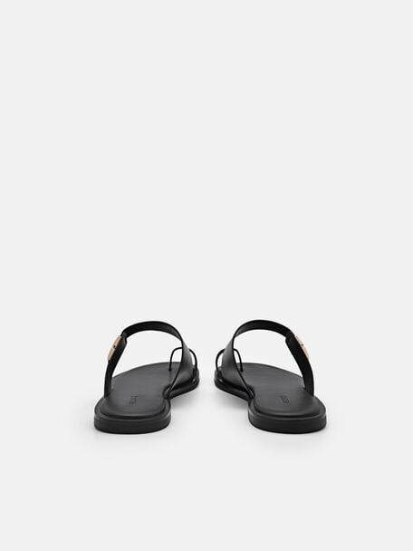 Jatte Leather Sandals, Black