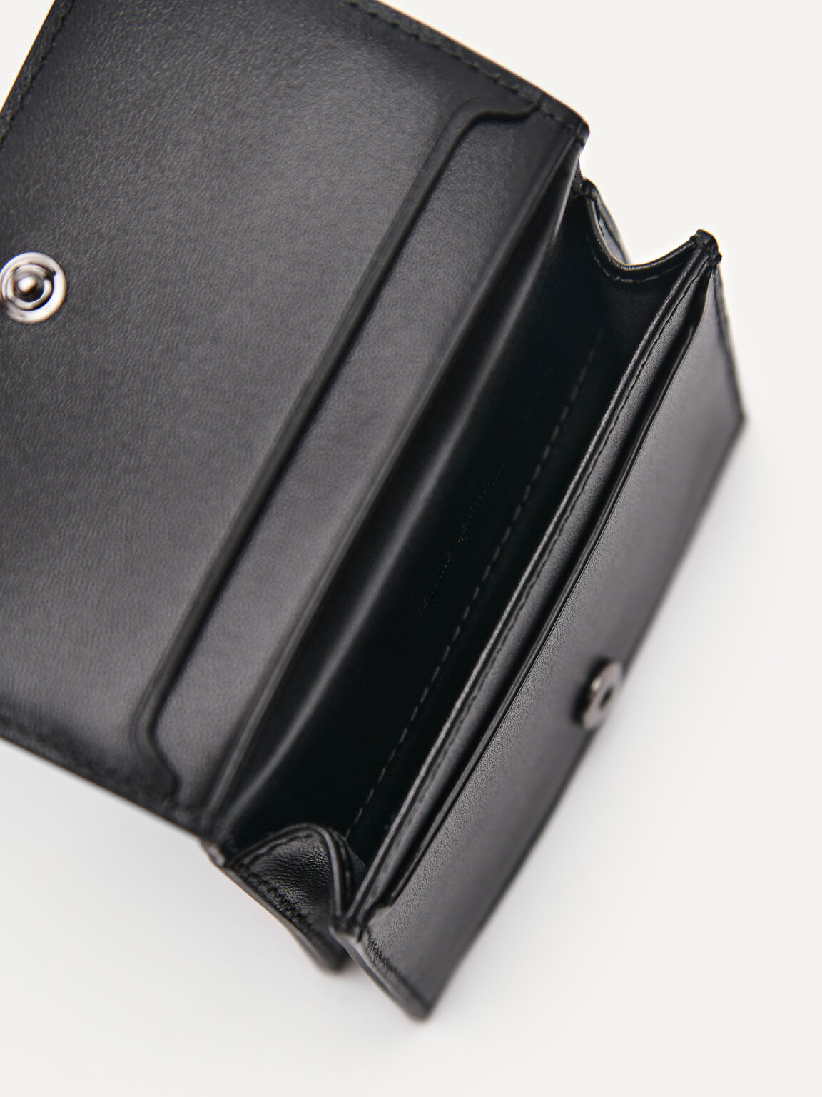 PEDRO Icon Embossed Leather Card Holder, Black