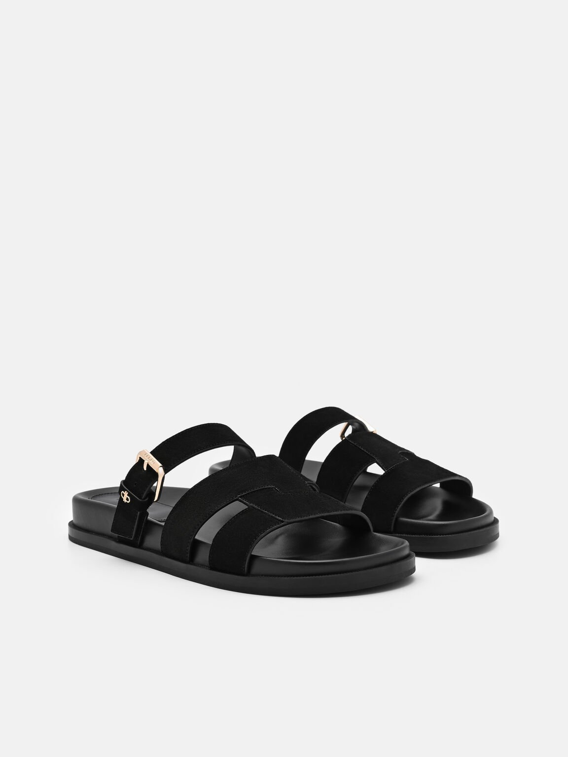 Iza Suede Sandals, Black