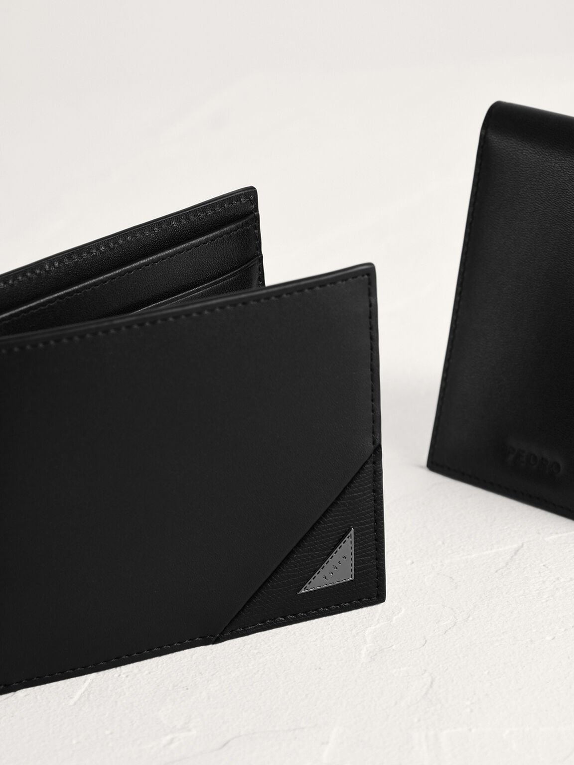 Leather Bi-Fold with Insert, Black, hi-res