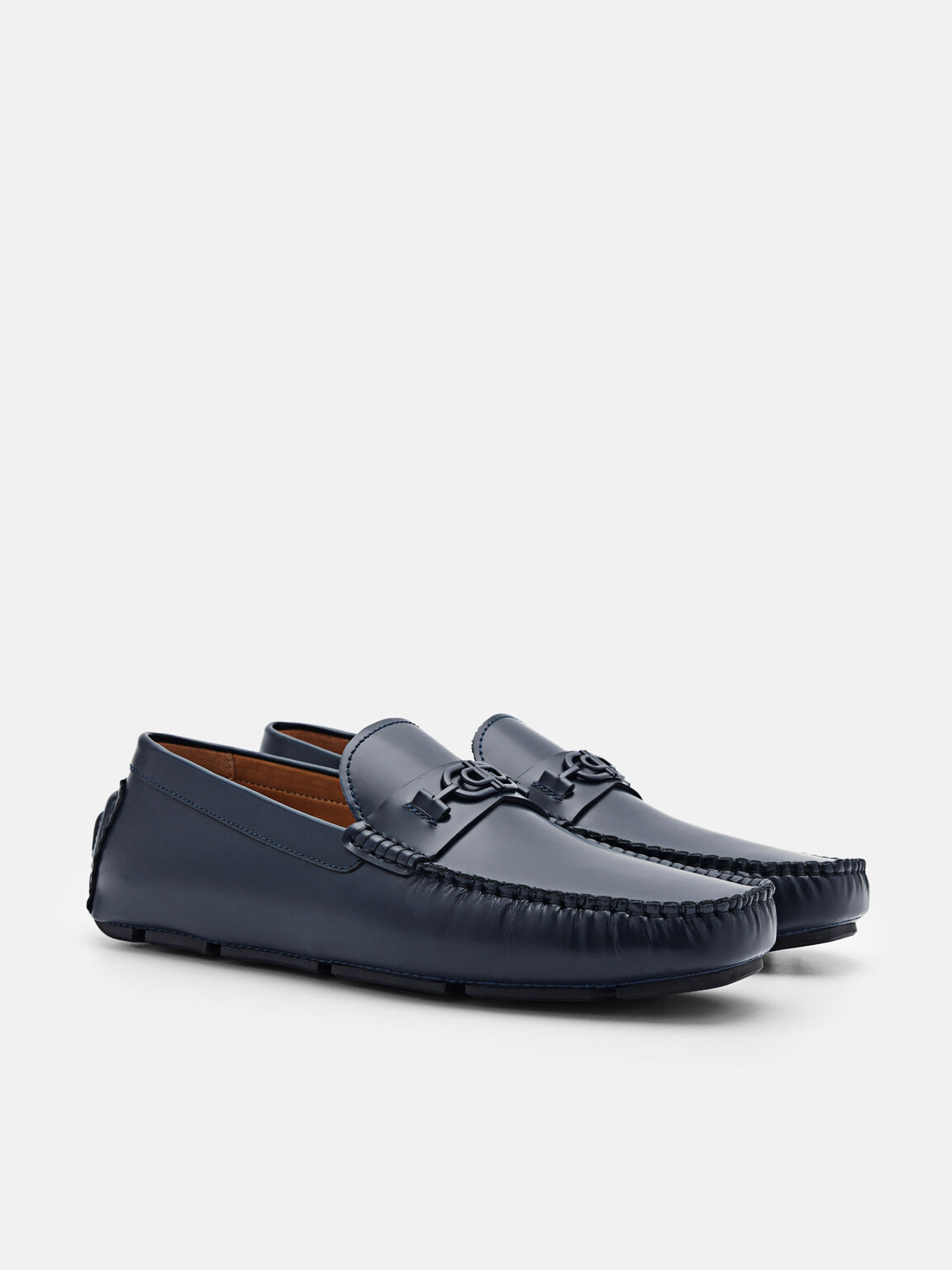 PEDRO Icon Leather Moccasins, Navy