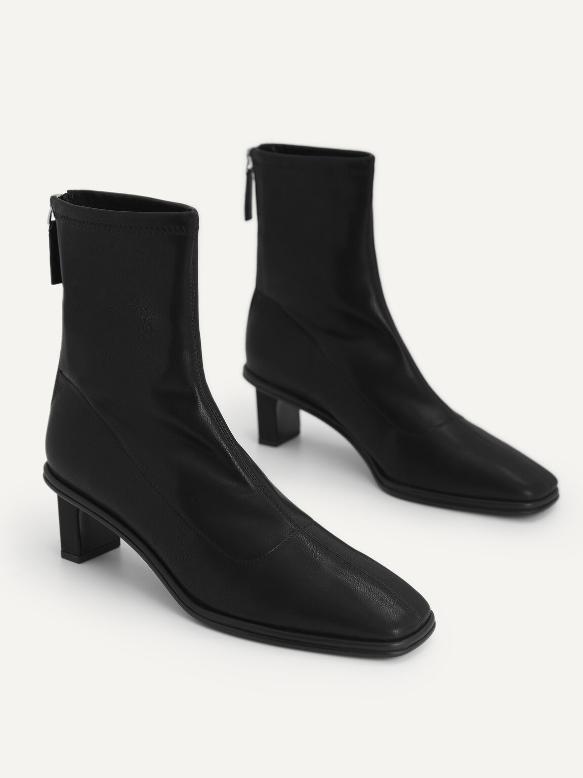 Heeled Ankle Boots, Black, hi-res