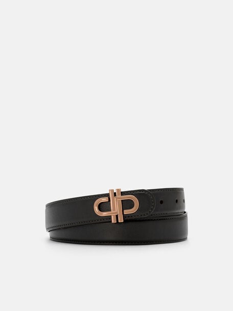 Leather Tang Belt, Dark Brown