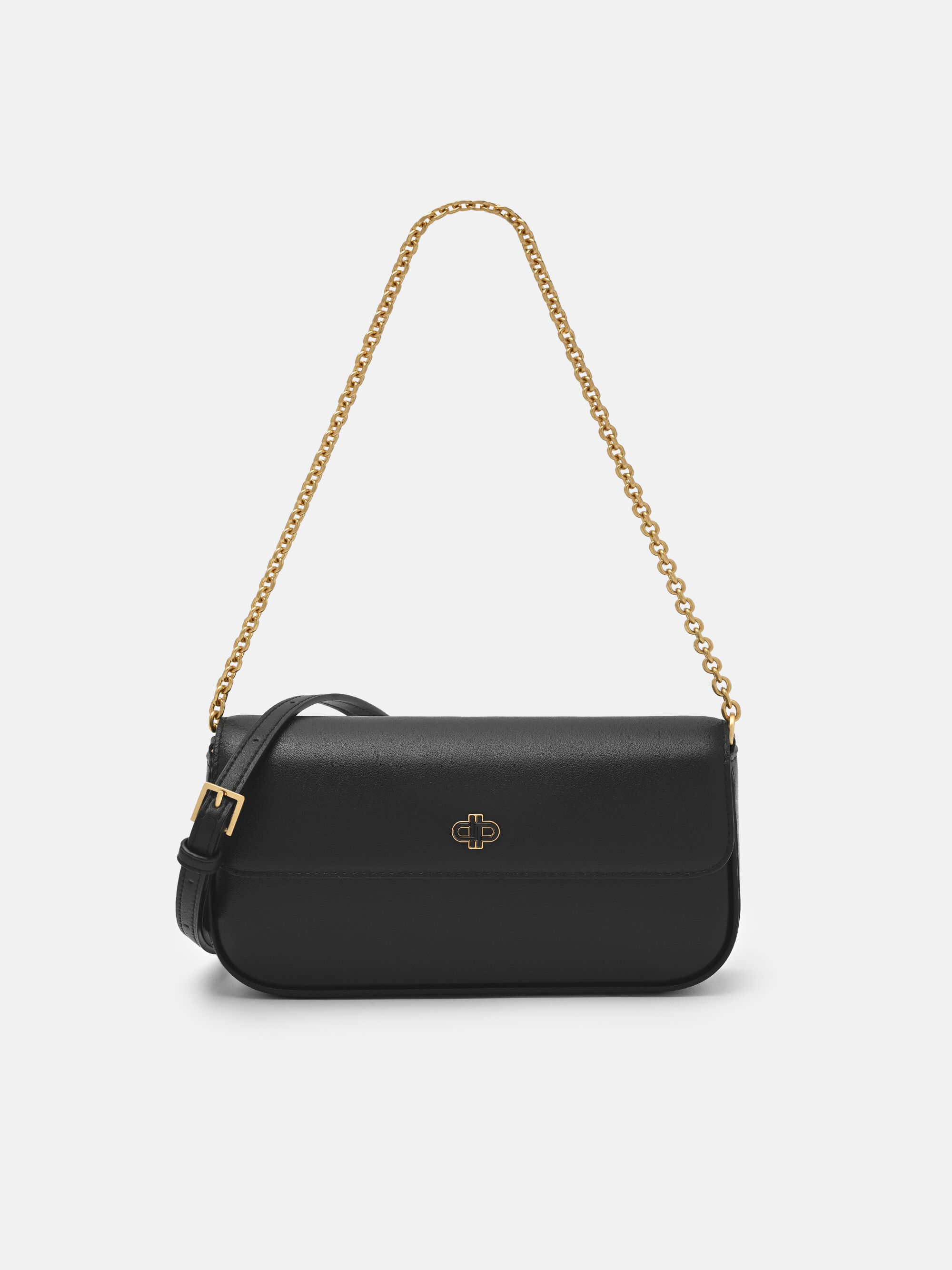 Black Chainlink Leather Sling Pouch - PEDRO US