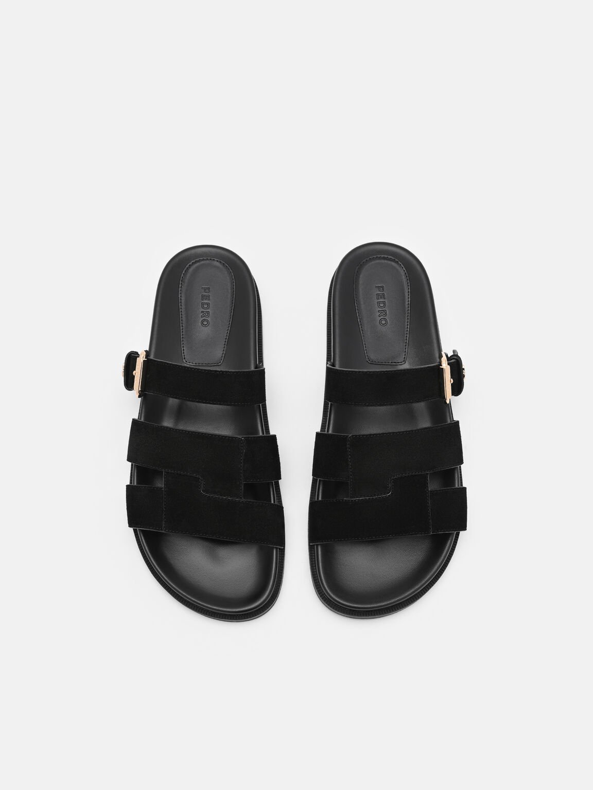 Iza Suede Sandals, Black