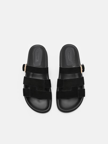 Iza Suede Sandals, Black