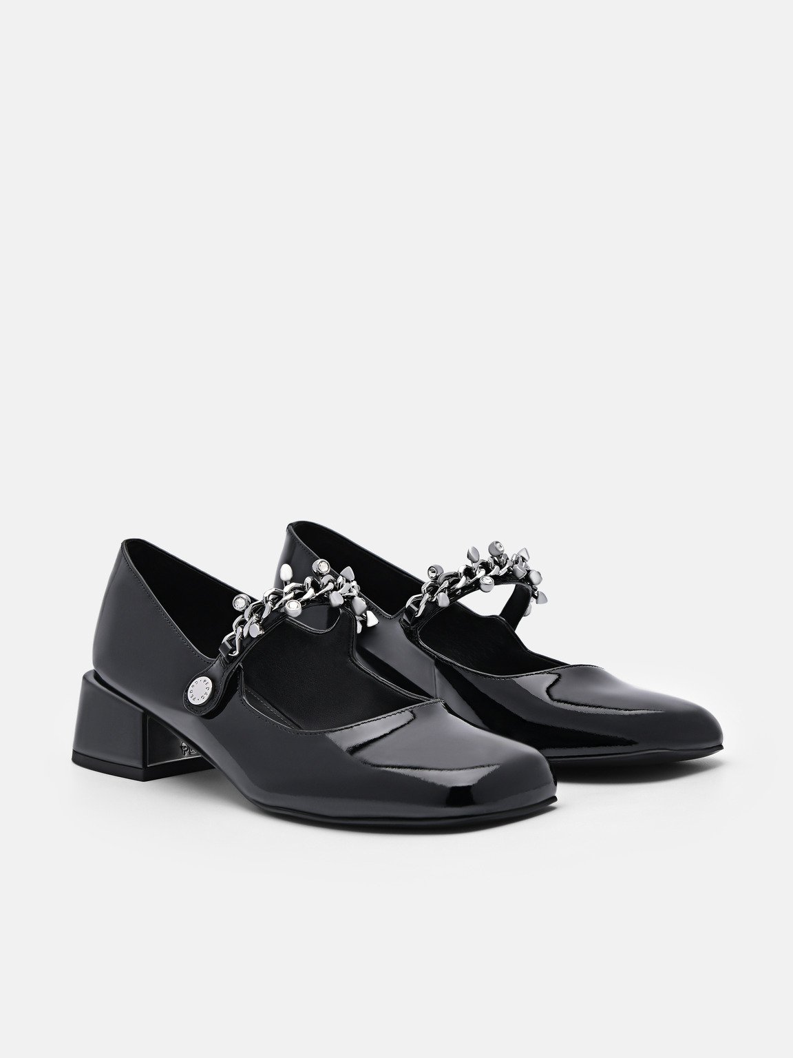 Cami Leather Mary Janes, Black