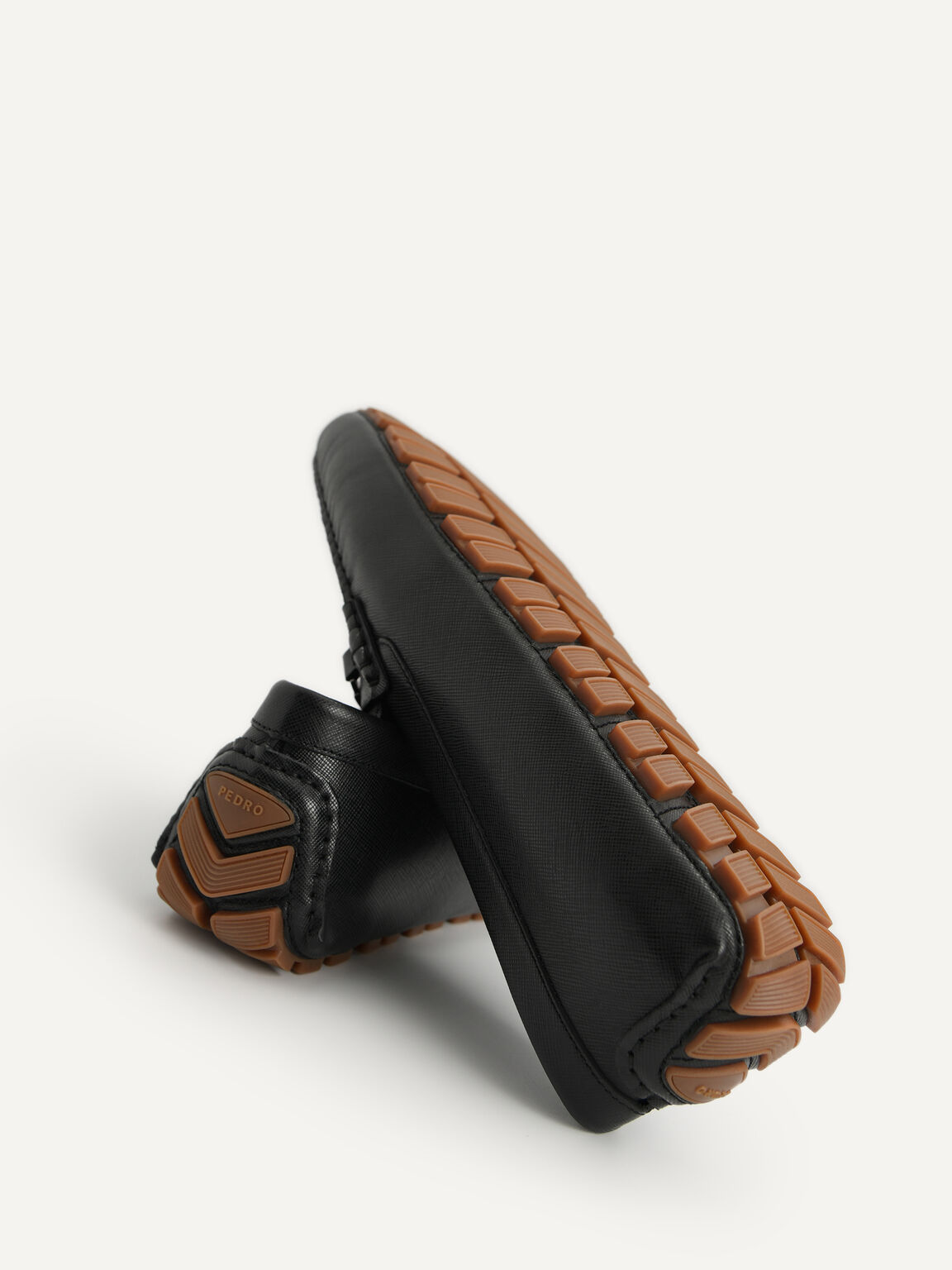 Leather Moccasins with Metal Bit, Black