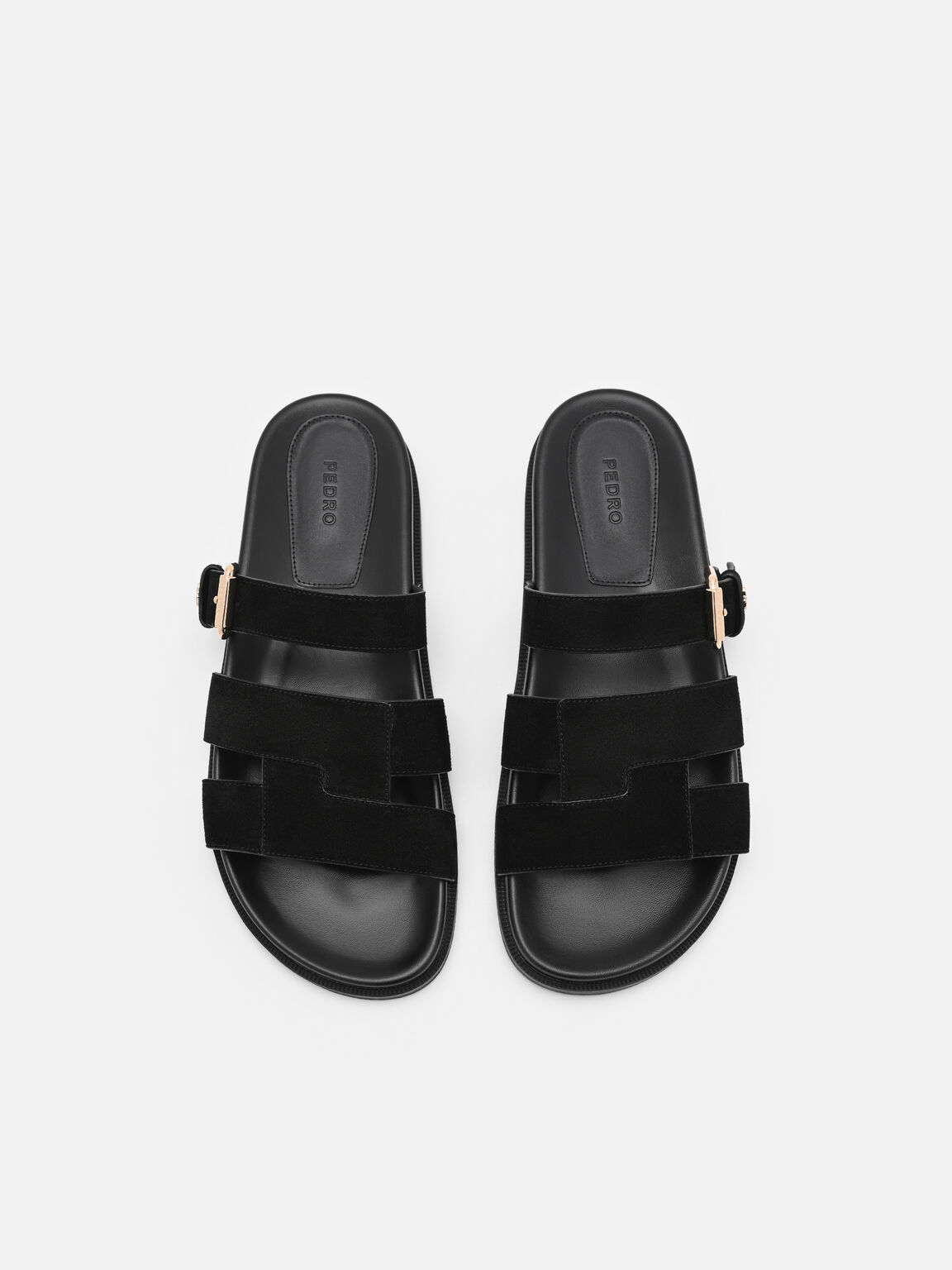 Iza Suede Sandals, Black