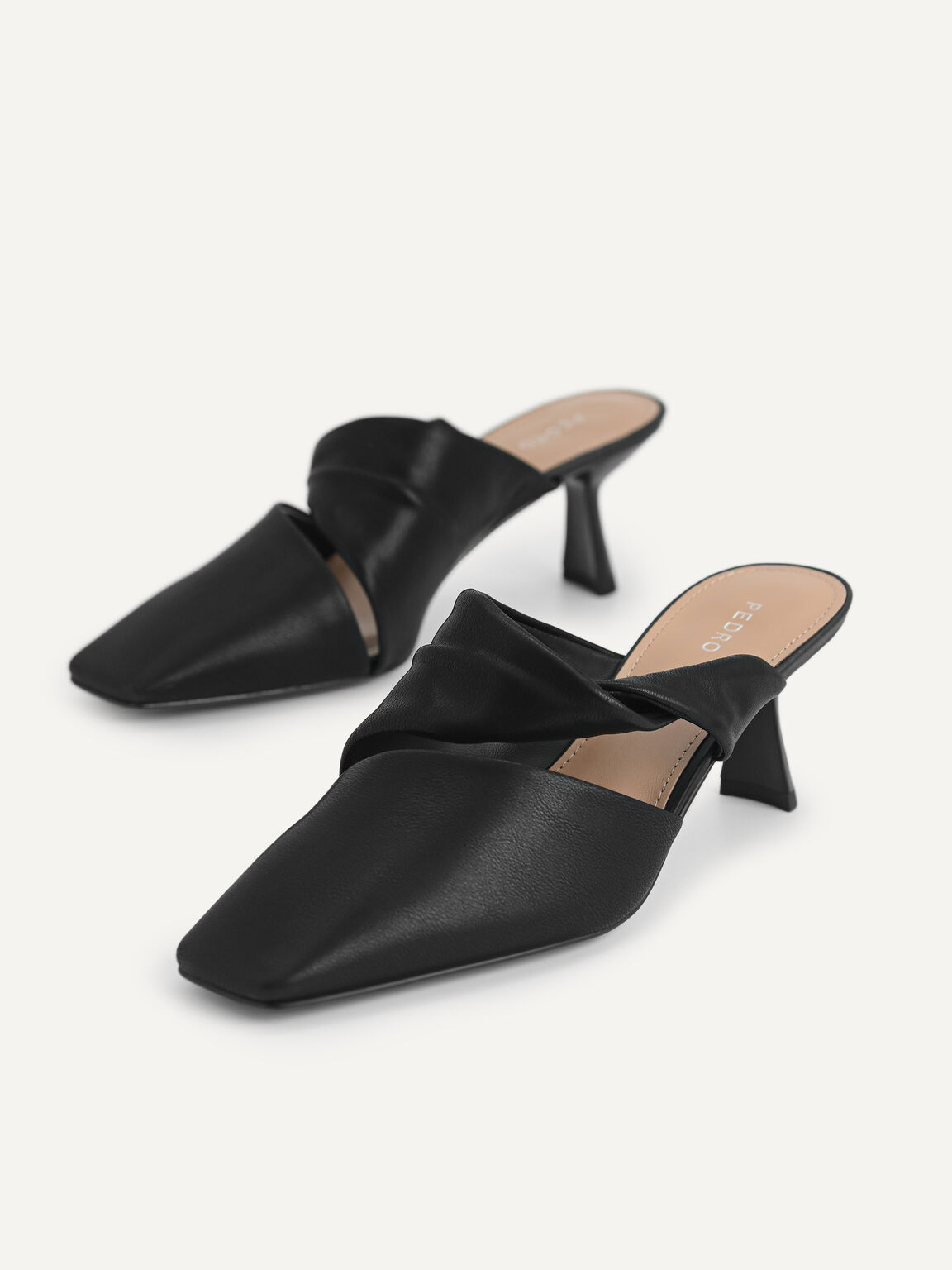 Square-Toe Heels, Black