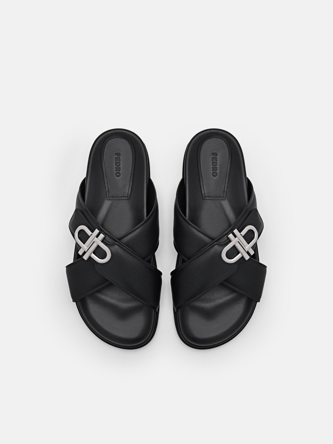 PEDRO Icon Cross Sandals, Black
