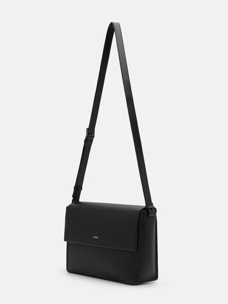 Leather Crossbody Bag, Black