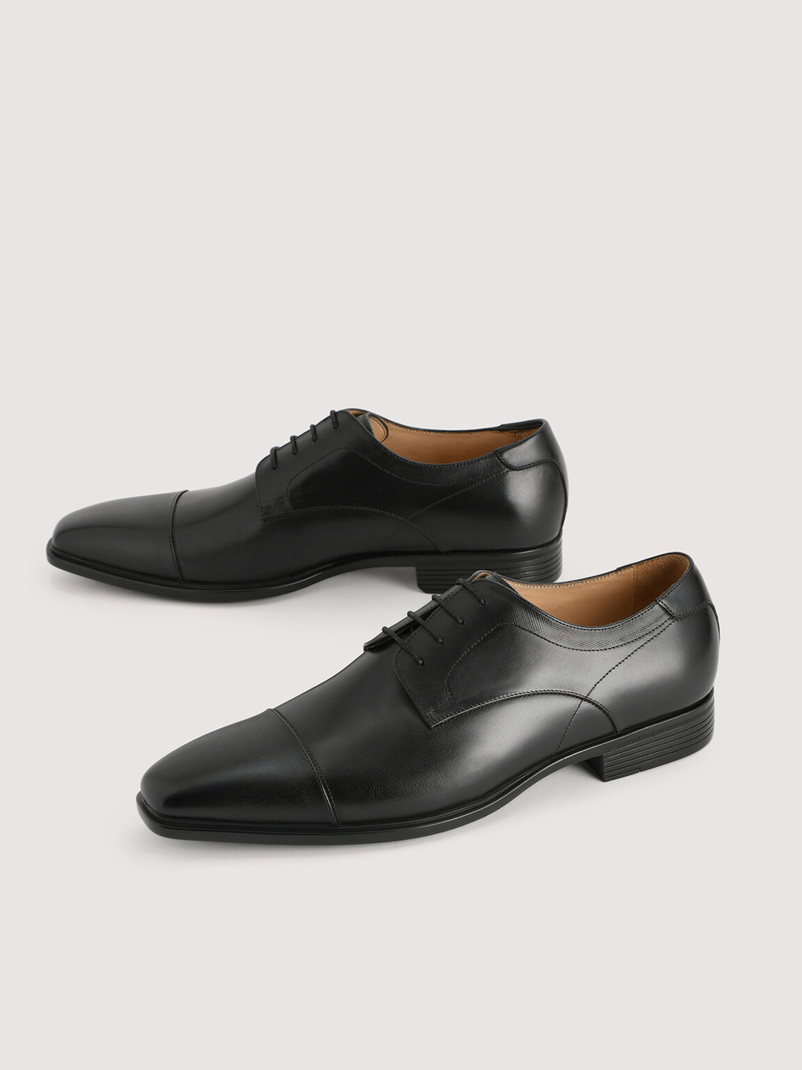 Leather Derby Shoes, Black