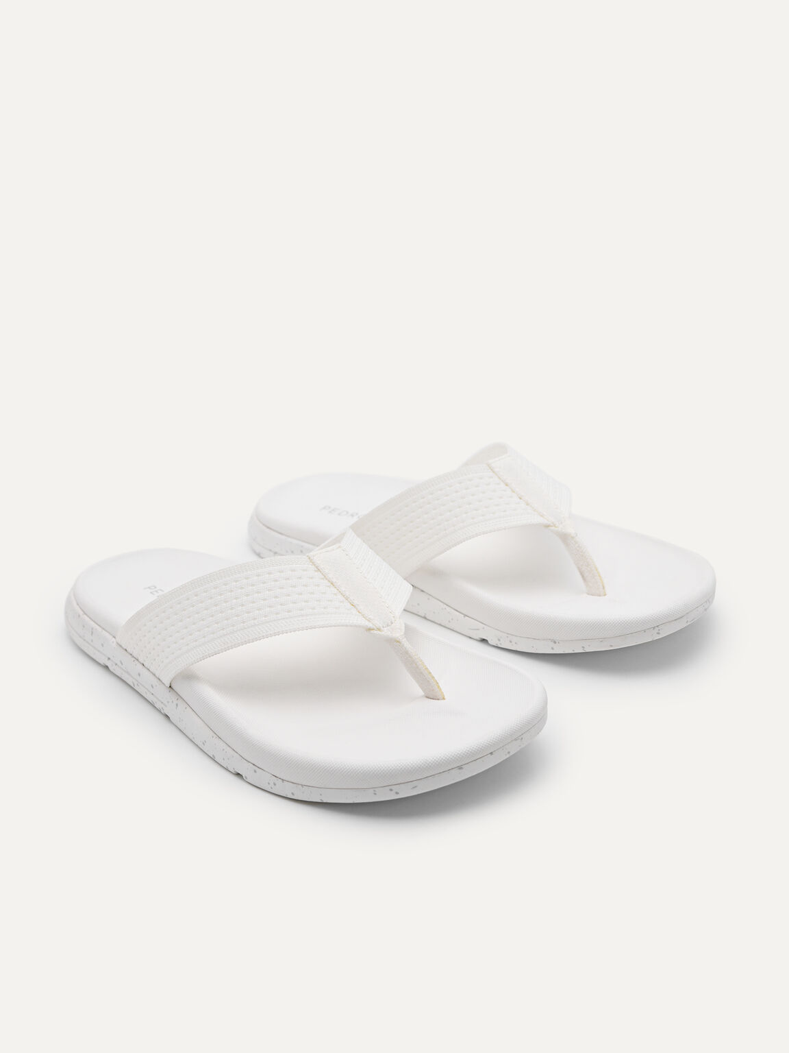 Knitted Lightweight Thong Sandals, White